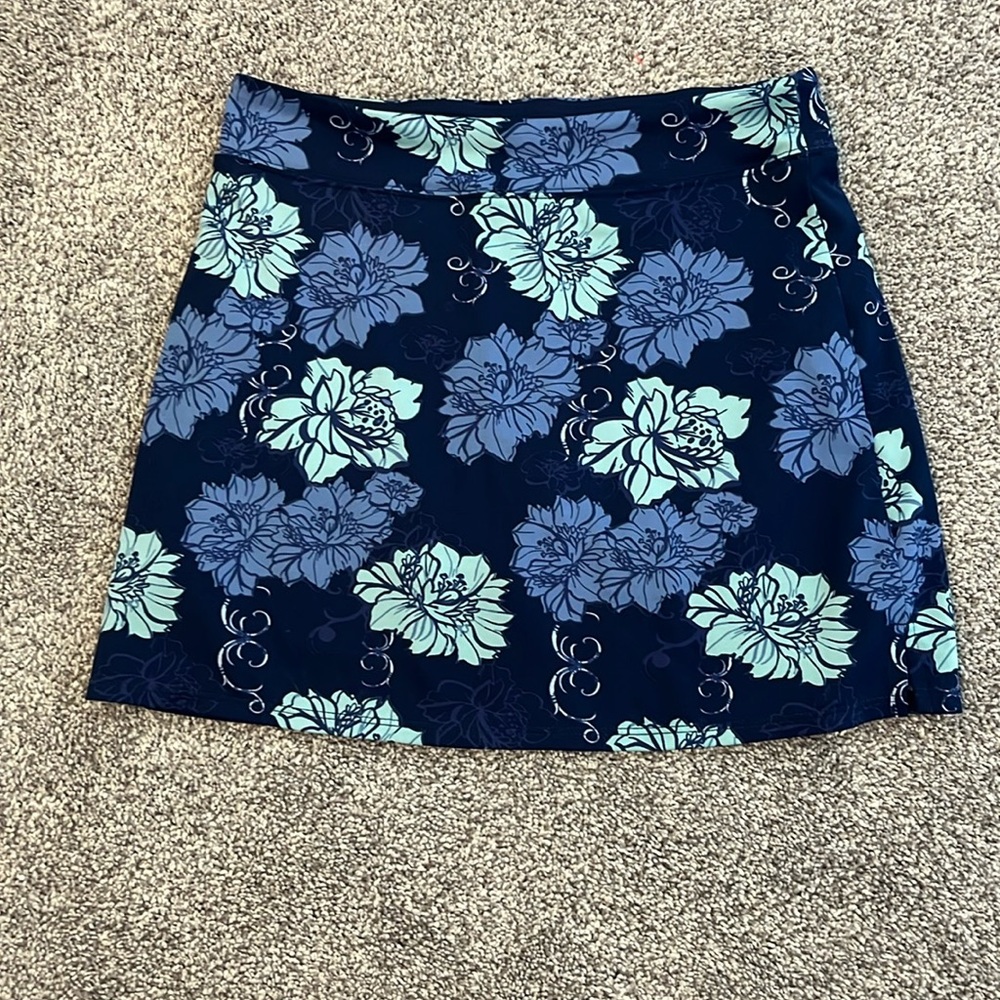 Tranquility by Colorado Clothing Blue Floral Skort Size XS